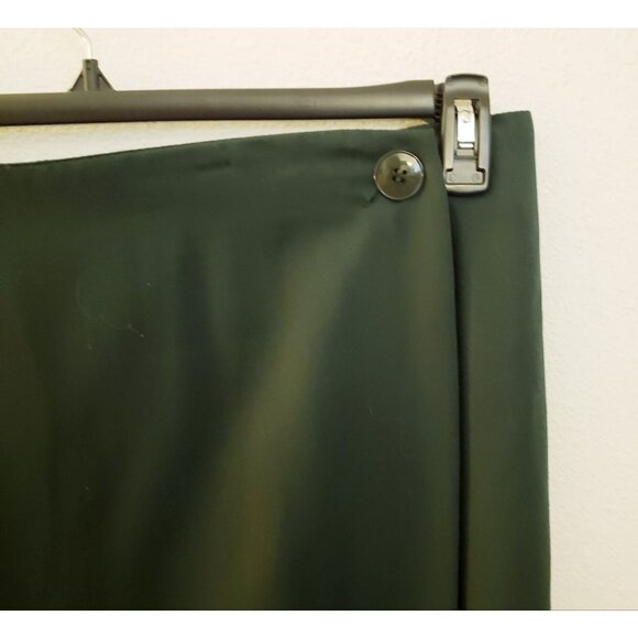 Vintage Danielle B Dark Green Faux Wrap Pencil Midi Skirt Sz 22 EUC - Picture 3 of 12